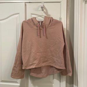 Fabletics pink high-low crop sweatshirt, size medium